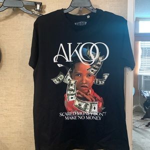 NWT Akoo T-shirt size large.  Money Talks